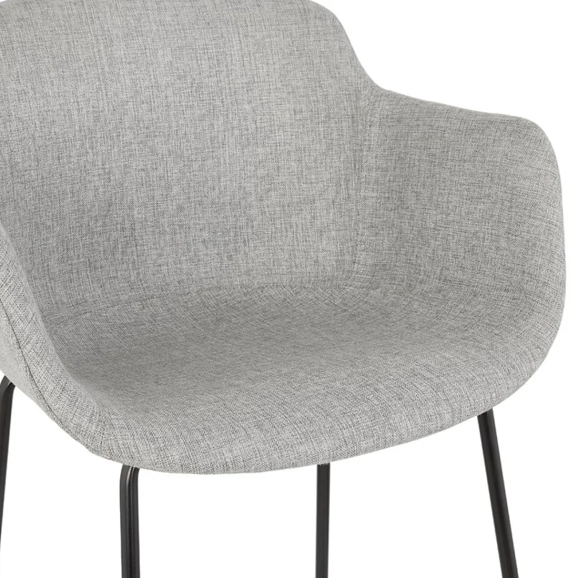 ALTEREGO Tabouret snack mi-hauteur 'FORTI MINI' en tissu gris clair Outlet