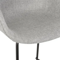 ALTEREGO Tabouret snack mi-hauteur 'FORTI MINI' en tissu gris clair Outlet