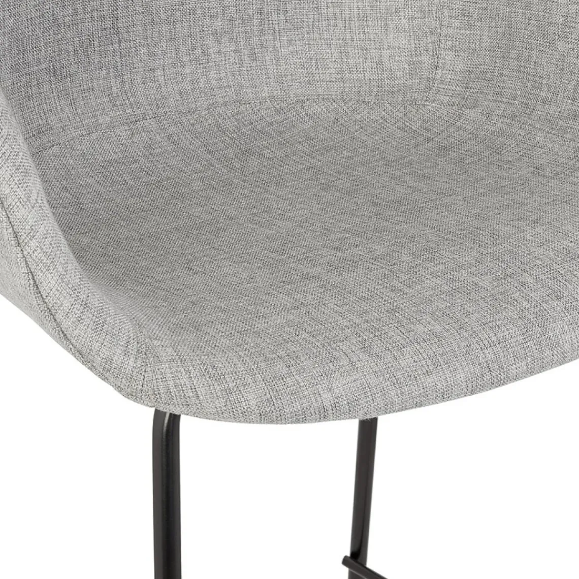 ALTEREGO Tabouret snack mi-hauteur 'FORTI MINI' en tissu gris clair Outlet