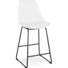 ALTEREGO Tabouret snack mi-hauteur 'CHOKO MINI' blanc et pieds en métal noir Hot