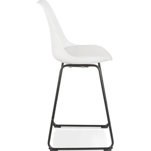 ALTEREGO Tabouret snack mi-hauteur 'CHOKO MINI' blanc et pieds en métal noir Hot