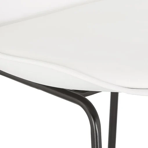 ALTEREGO Tabouret snack mi-hauteur 'CHOKO MINI' blanc et pieds en métal noir Hot