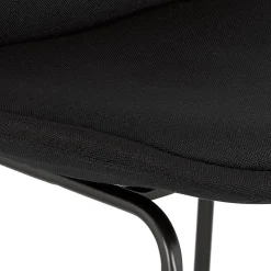 ALTEREGO Tabouret snack mi-hauteur 'RIGO MINI' en tissu noir et pieds en métal noir Best