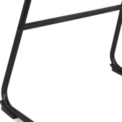 ALTEREGO Tabouret snack mi-hauteur 'RIGO MINI' en tissu noir et pieds en métal noir Best