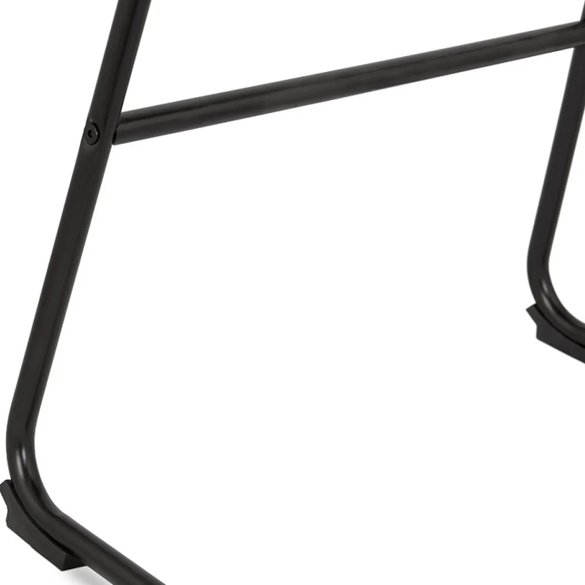 ALTEREGO Tabouret snack mi-hauteur 'RIGO MINI' en tissu noir et pieds en métal noir Best