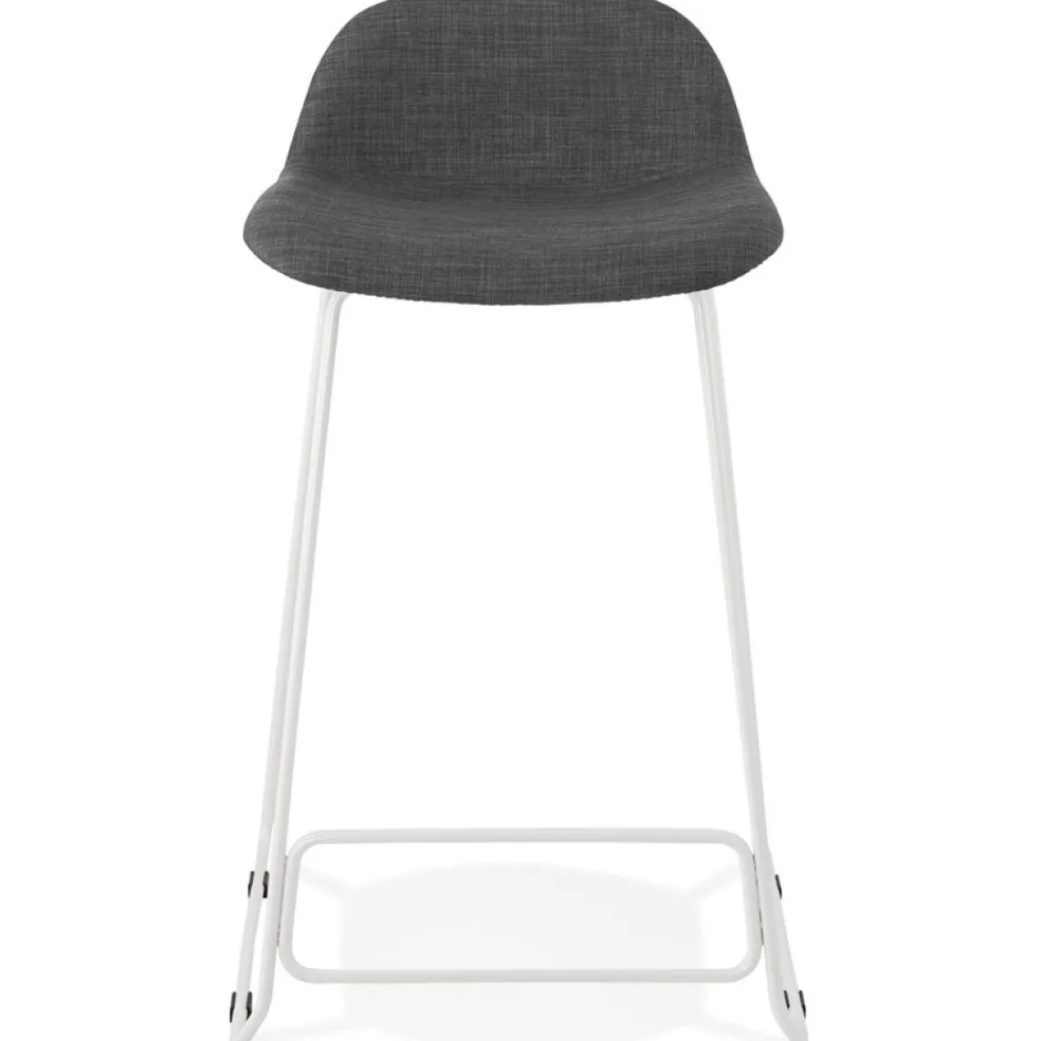 ALTEREGO Tabouret snack mi-hauteur 'MOSKOW MINI' avec pieds en métal blanc New