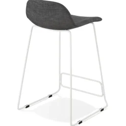 ALTEREGO Tabouret snack mi-hauteur 'MOSKOW MINI' avec pieds en métal blanc New