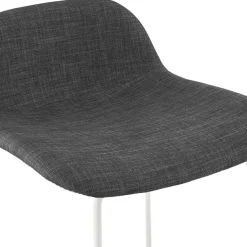 ALTEREGO Tabouret snack mi-hauteur 'MOSKOW MINI' avec pieds en métal blanc New