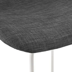 ALTEREGO Tabouret snack mi-hauteur 'MOSKOW MINI' avec pieds en métal blanc New