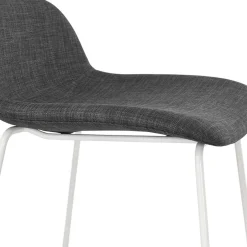 ALTEREGO Tabouret snack mi-hauteur 'MOSKOW MINI' avec pieds en métal blanc New