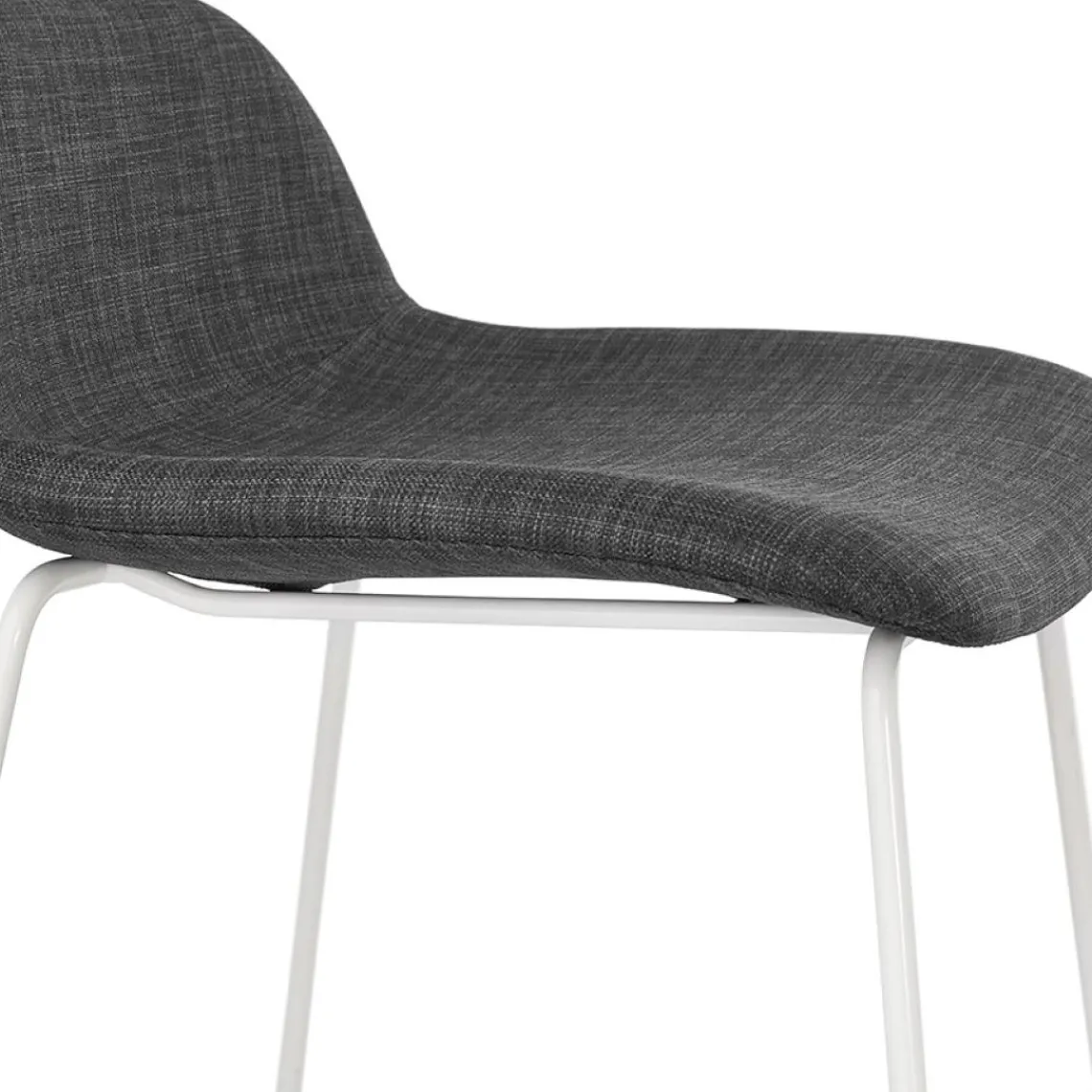 ALTEREGO Tabouret snack mi-hauteur 'MOSKOW MINI' avec pieds en métal blanc New