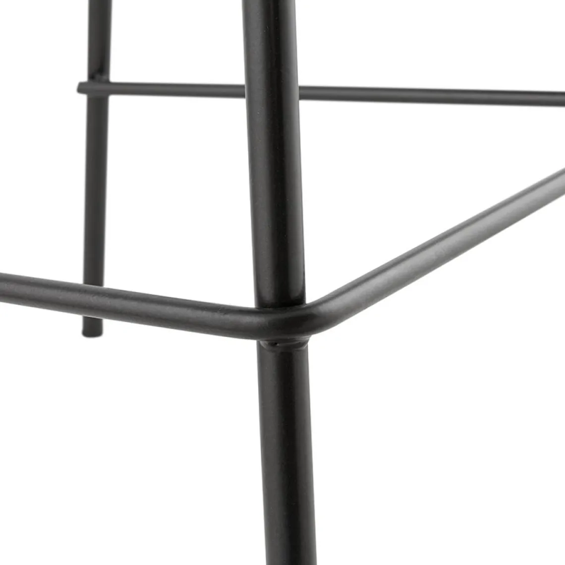 ALTEREGO Tabouret snack mi-hauteur 'GIRON MINI' en microfibre gris foncé et pied en métal noir