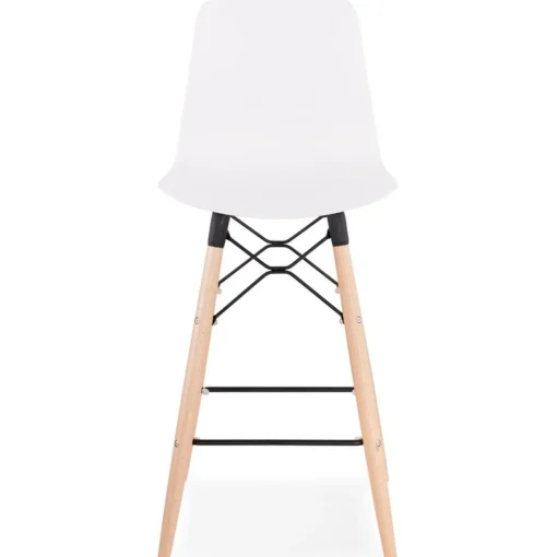 ALTEREGO Tabouret snack mi-hauteur 'MOZAIK MINI' blanc style scandinave Outlet