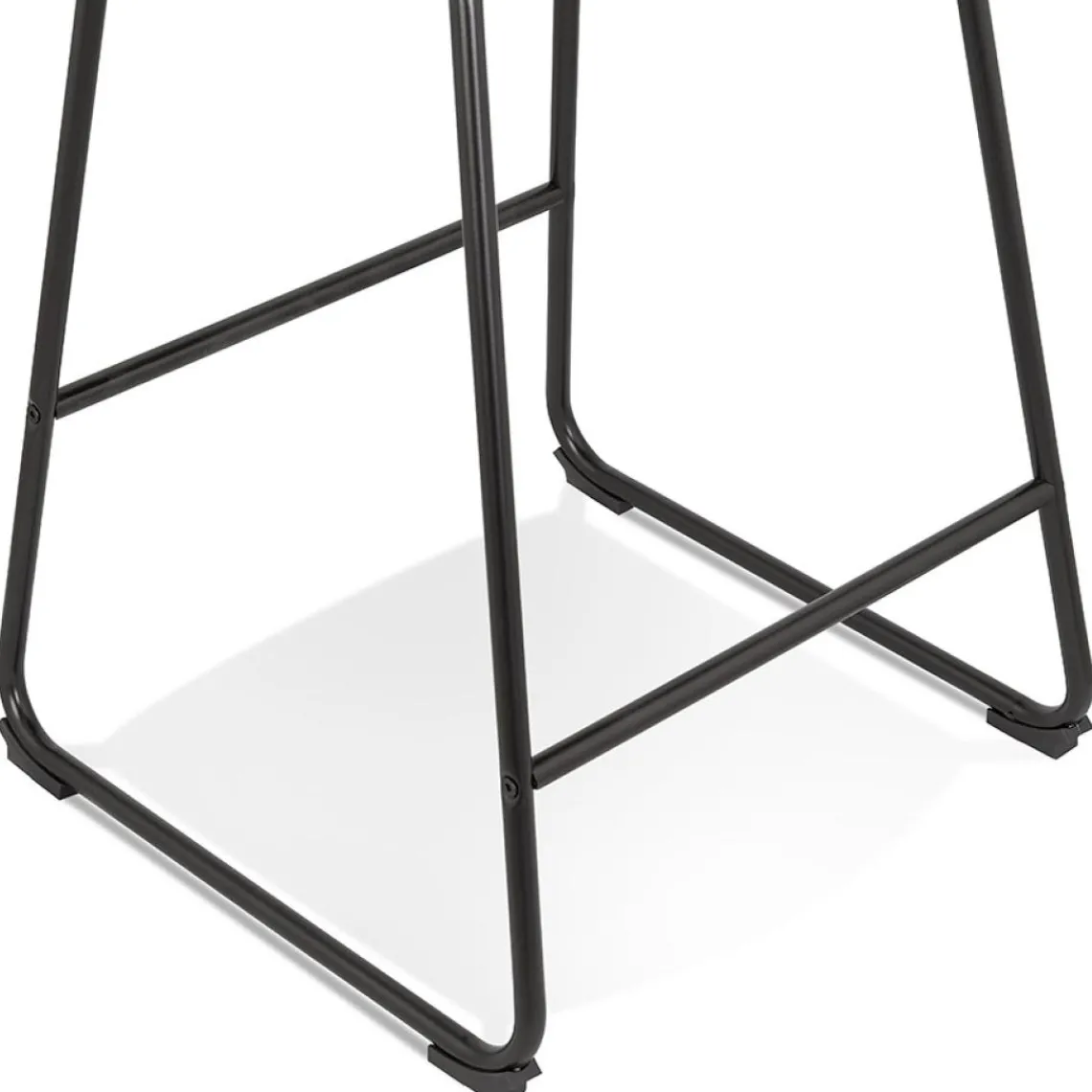 ALTEREGO Tabouret snack mi-hauteur 'BULLY MINI' en velours gris et pieds en métal noir Sale