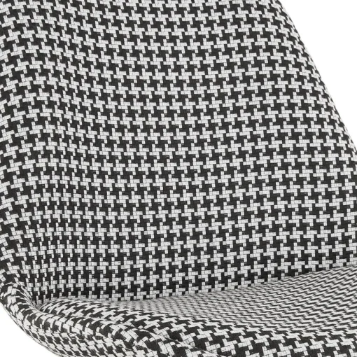 ALTEREGO Tabouret snack mi-hauteur 'SPARK MINI' en tissu pied de poule et pieds en métal blanc New
