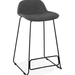 ALTEREGO Tabouret snack mi-hauteur 'MOSKOW MINI' noir style industriel avec pieds en métal noir New
