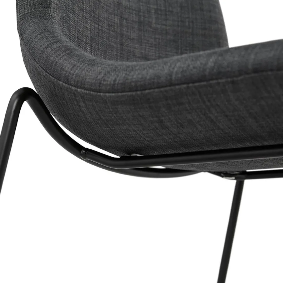 ALTEREGO Tabouret snack mi-hauteur 'EKTOR MINI' en tissu gris foncé empilable Outlet