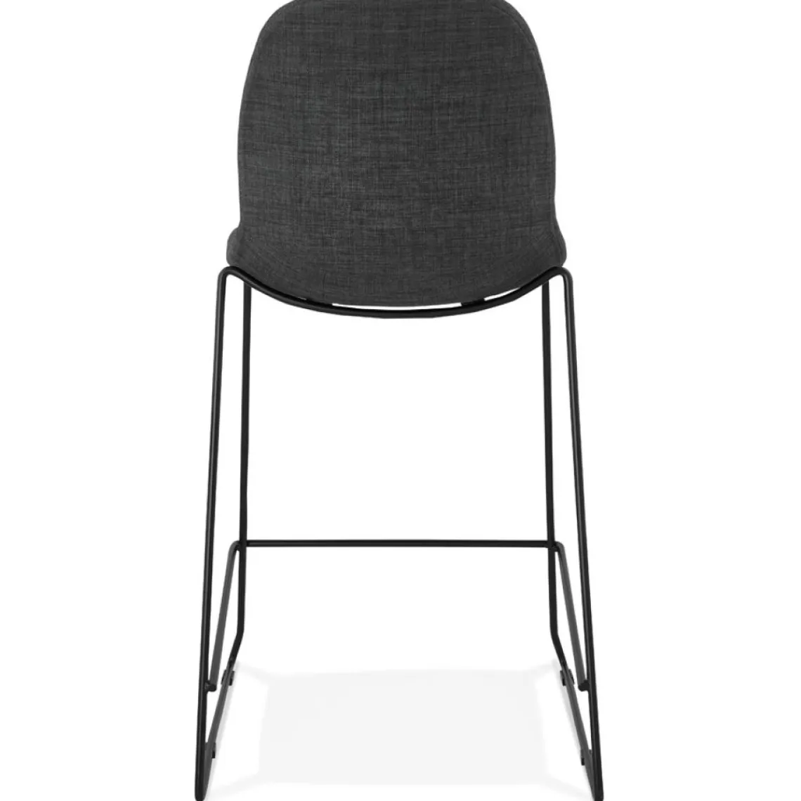 ALTEREGO Tabouret snack mi-hauteur 'EKTOR MINI' en tissu gris foncé empilable Outlet