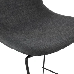 ALTEREGO Tabouret snack mi-hauteur 'EKTOR MINI' en tissu gris foncé empilable Outlet