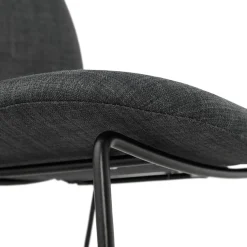 ALTEREGO Tabouret snack mi-hauteur 'EKTOR MINI' en tissu gris foncé empilable Outlet