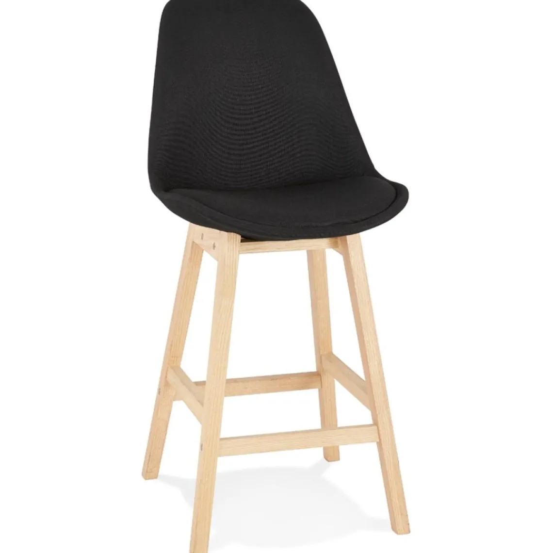 ALTEREGO Tabouret snack mi-hauteur 'TERESA MINI' style scandinave en tissu noir Sale