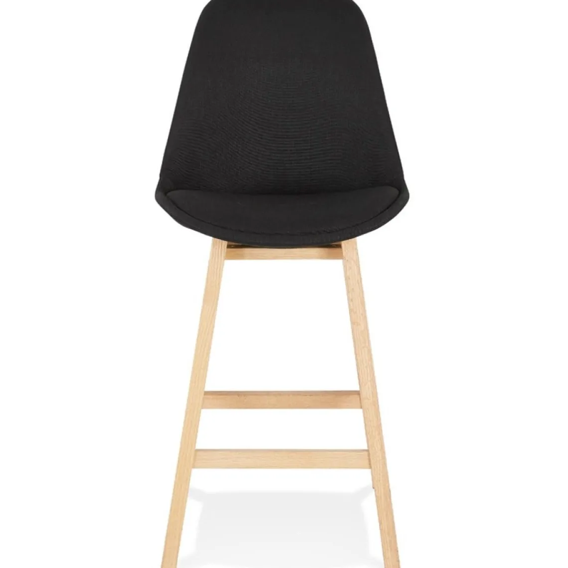 ALTEREGO Tabouret snack mi-hauteur 'TERESA MINI' style scandinave en tissu noir Sale