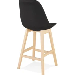ALTEREGO Tabouret snack mi-hauteur 'TERESA MINI' style scandinave en tissu noir Sale