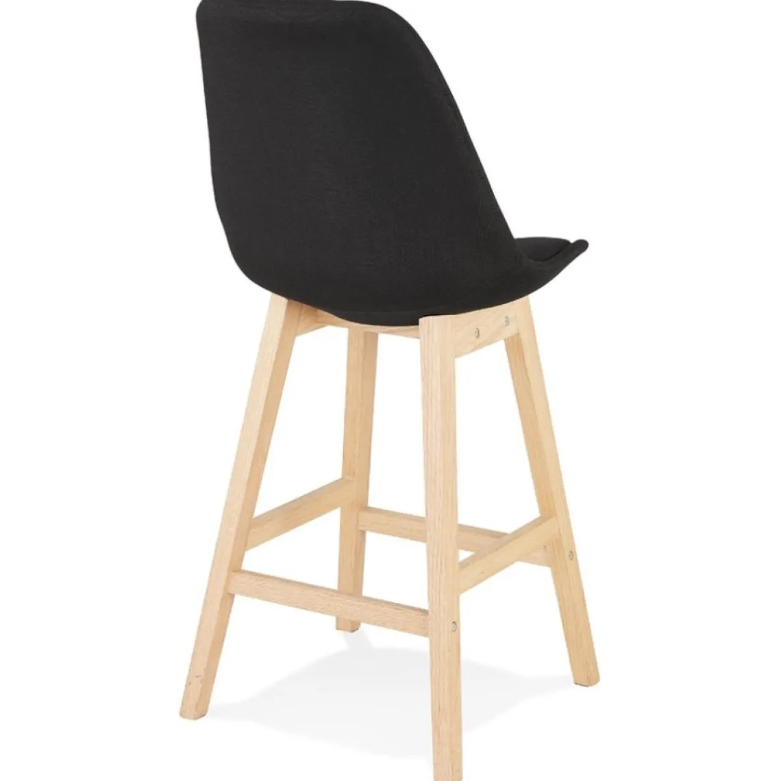ALTEREGO Tabouret snack mi-hauteur 'TERESA MINI' style scandinave en tissu noir Sale