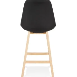 ALTEREGO Tabouret snack mi-hauteur 'TERESA MINI' style scandinave en tissu noir Sale