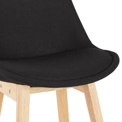 ALTEREGO Tabouret snack mi-hauteur 'TERESA MINI' style scandinave en tissu noir Sale