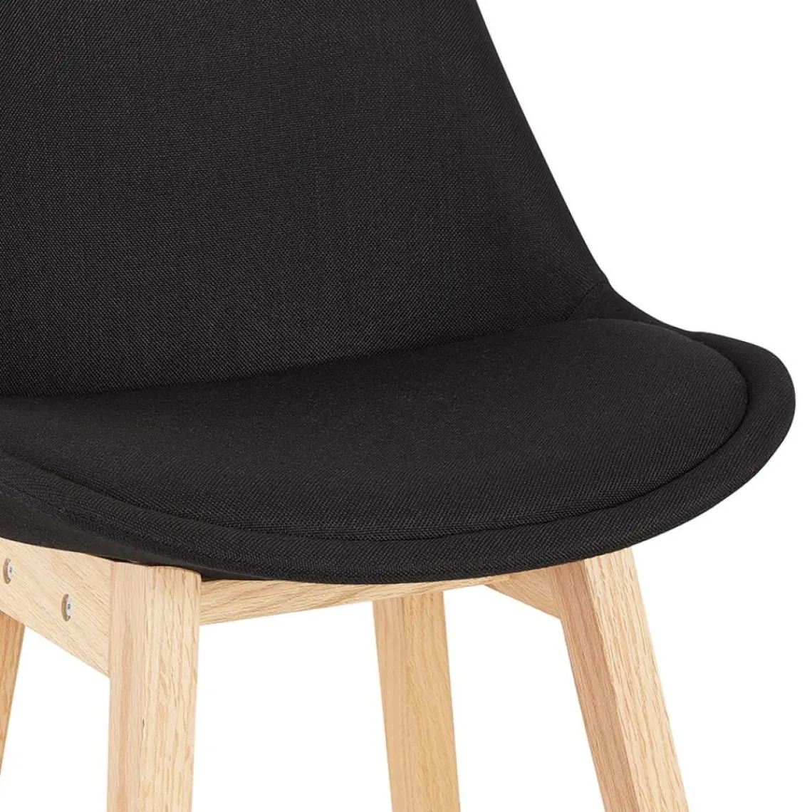ALTEREGO Tabouret snack mi-hauteur 'TERESA MINI' style scandinave en tissu noir Sale