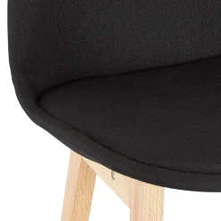 ALTEREGO Tabouret snack mi-hauteur 'TERESA MINI' style scandinave en tissu noir Sale