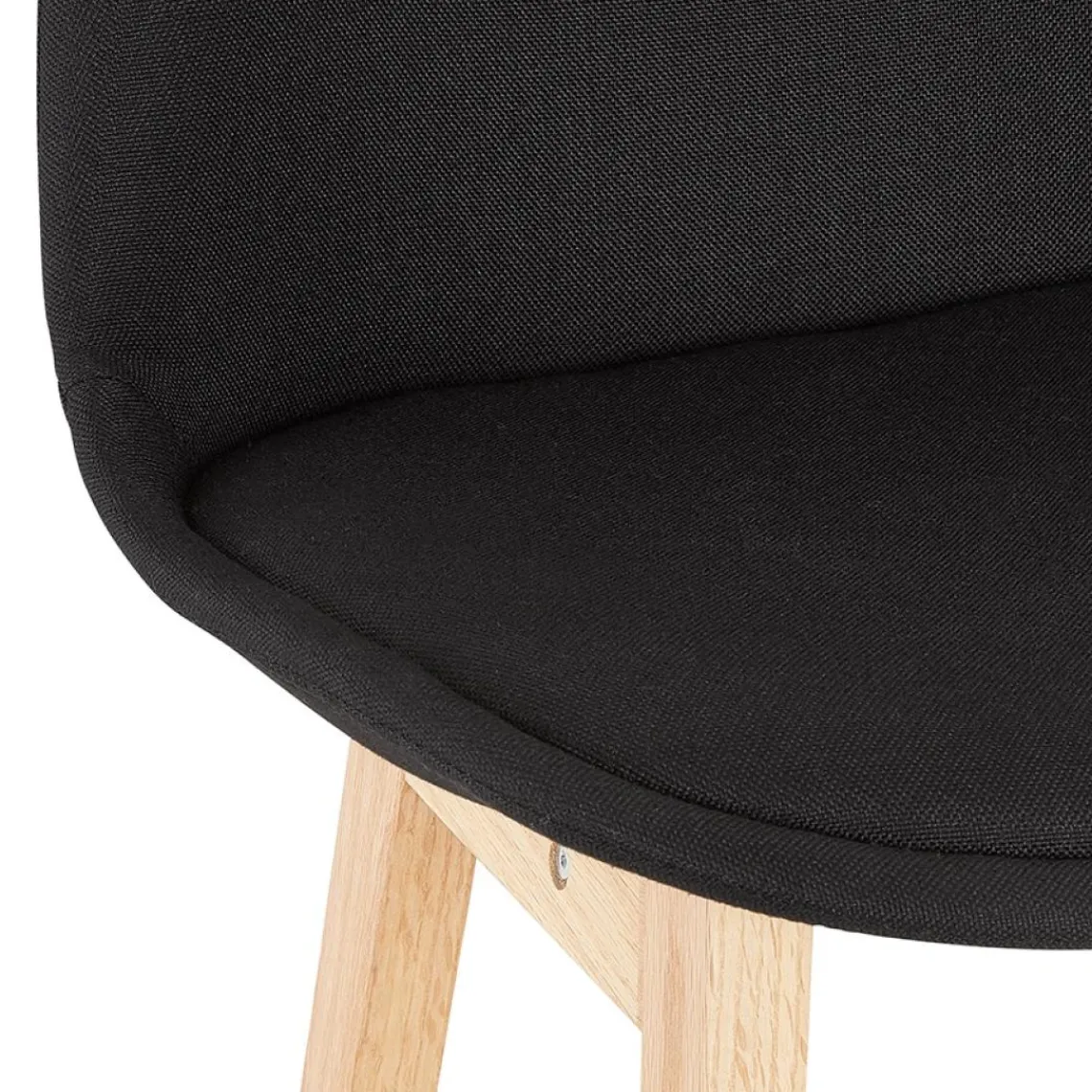 ALTEREGO Tabouret snack mi-hauteur 'TERESA MINI' style scandinave en tissu noir Sale
