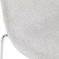 ALTEREGO Tabouret snack mi-hauteur empilable 'FAKIR MINI' en tissu gris clair et pied en métal chromé New