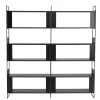 Macabane Étagère 6 niches 3 niveaux Noir piètement métal Clearance