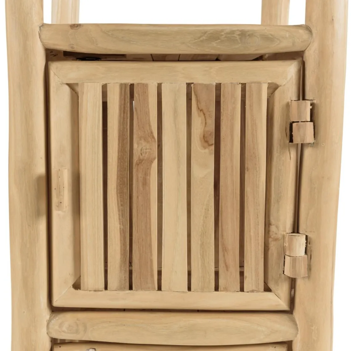 Macabane Étagère 1 niveau et 2 portes en branches de teck naturel WILL Beige Discount