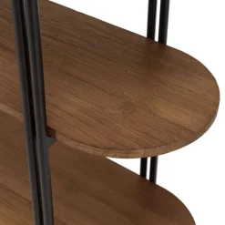 Macabane Étagère 5 niveaux open space en teck recyclé coins arrondis