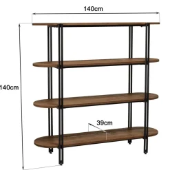 Macabane Étagère 4 niveaux open space en teck recyclé coins arrondis Online