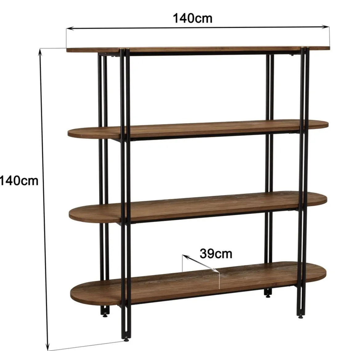 Macabane Étagère 4 niveaux open space en teck recyclé coins arrondis Online