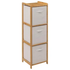 3S. x Home Étagère avec 3 paniers en bambou marron Outlet