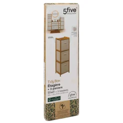 3S. x Home Étagère avec 3 paniers en bambou marron Outlet