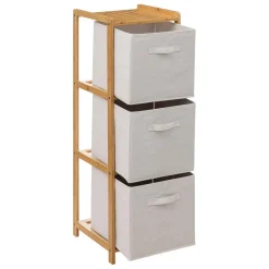 3S. x Home Étagère avec 3 paniers en bambou marron Outlet