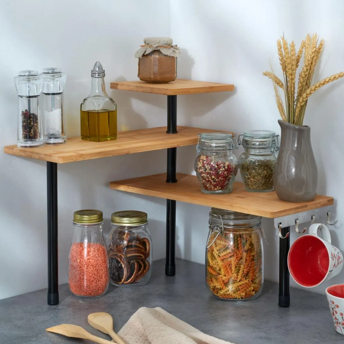 Becquet Étagère d'angle bambou michou Best