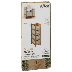 3S. x Home Étagère fine avec 4 paniers en bambou Clearance