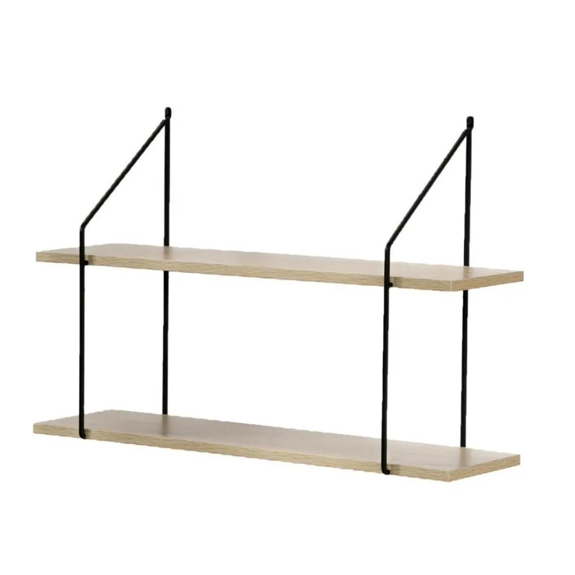 Calicosy Étagère murale 2 niveaux plateau en bois et support métal