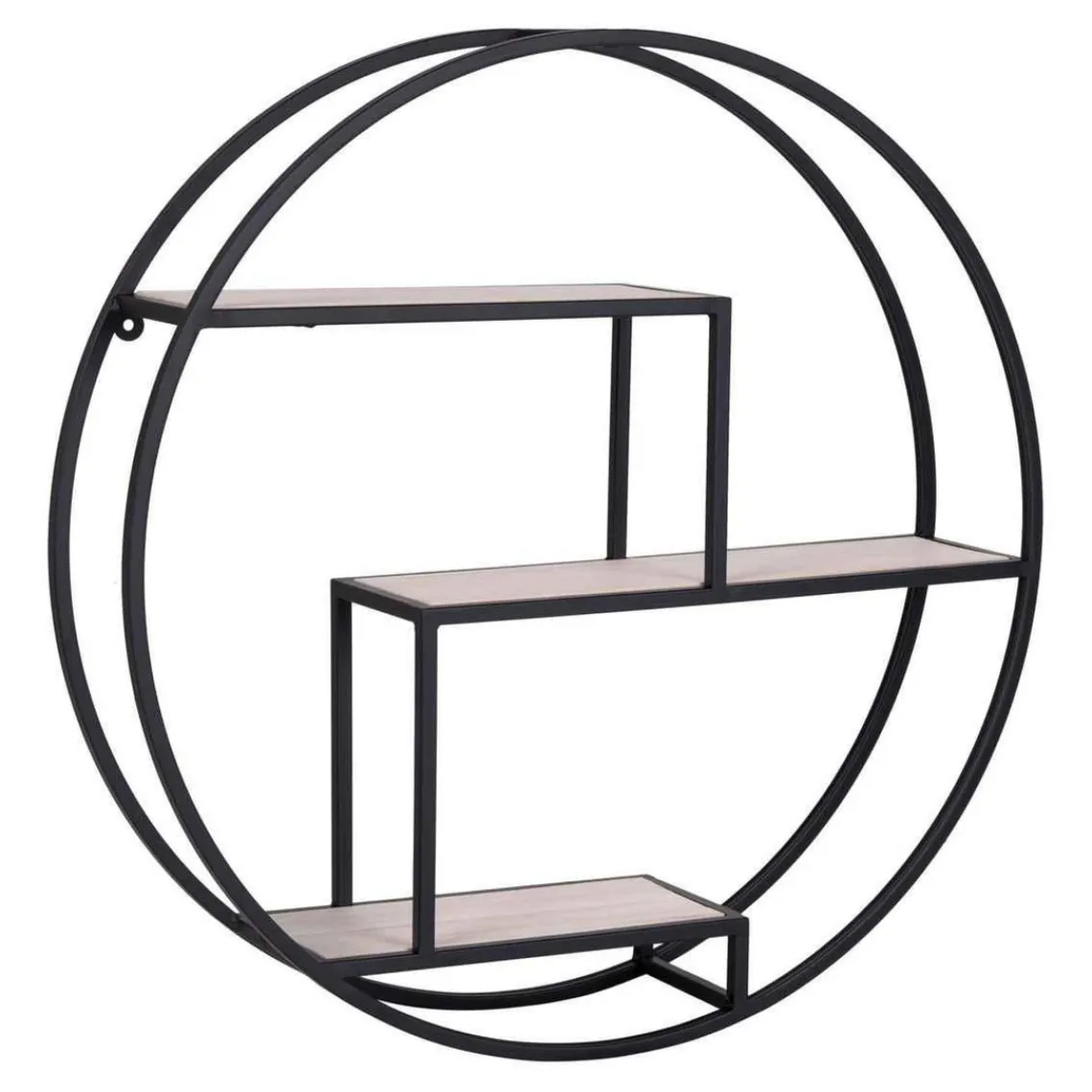 House Nordic Étagère Murale Effet Bois et Métal Noir ROTTERDAM Hot