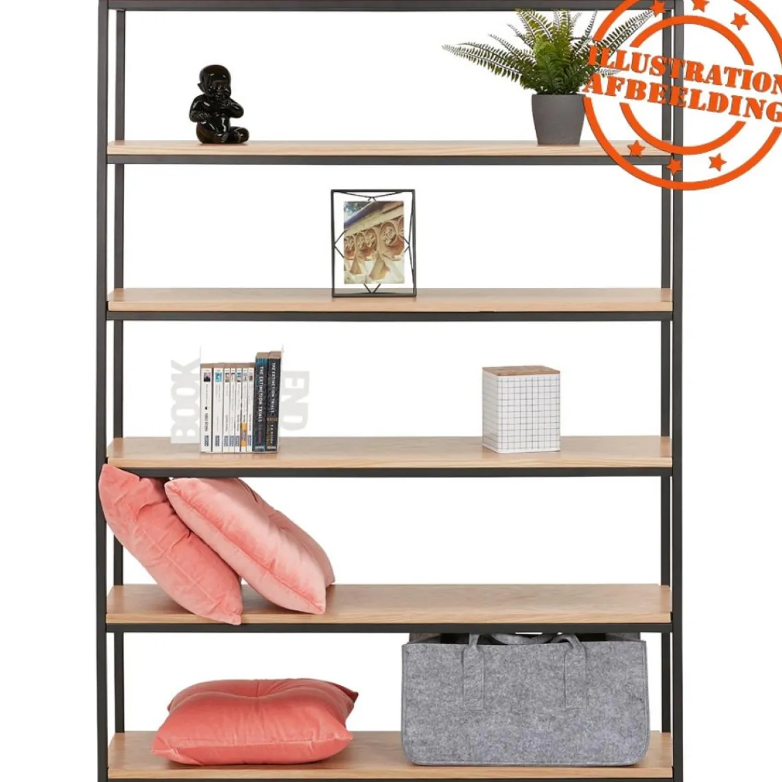 ALTEREGO Étagère style industriel 'LIBERTY' en bois finition naturelle et métal noir Sale