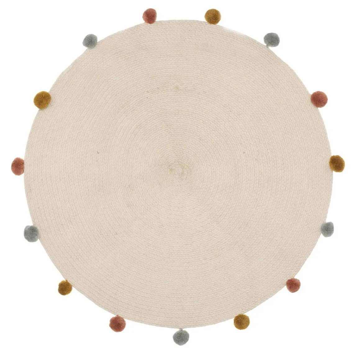 3S. x Home Tapis arlequin avec pompons D90cm Outlet