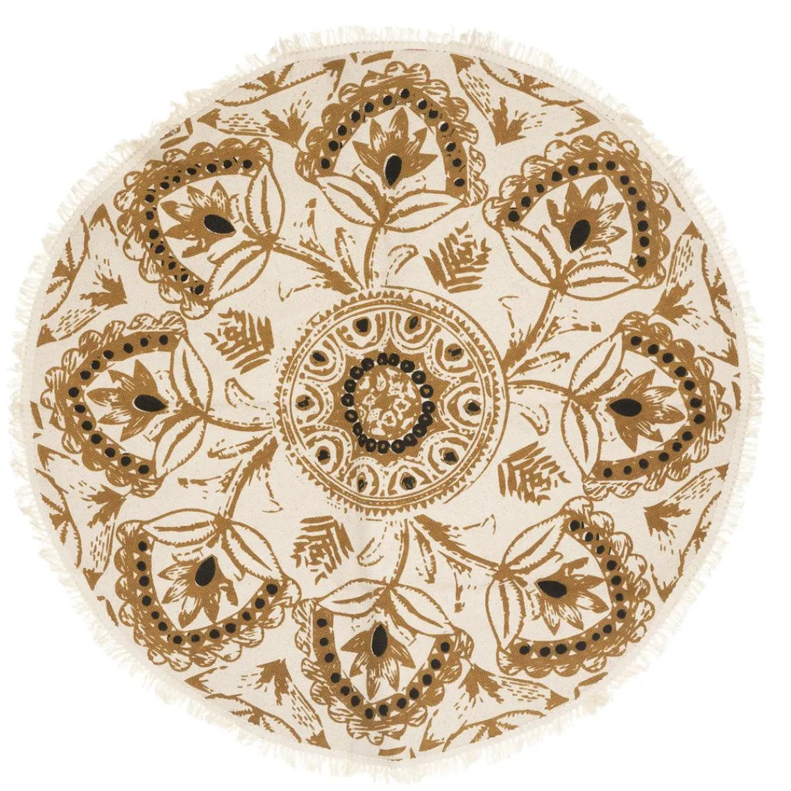 3S. x Home Tapis Box coton imprimé ethnique D90cm Discount