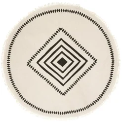 3S. x Home Tapis Box coton imprimé ethnique D90cm Discount